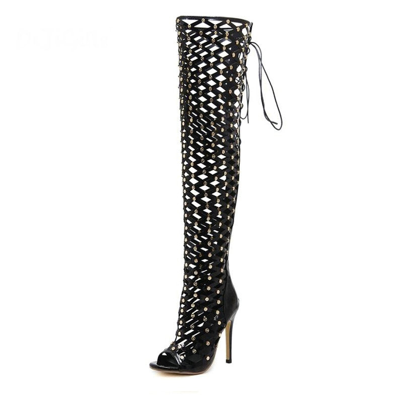 Fierce Lattice Thigh-High Heels image 1