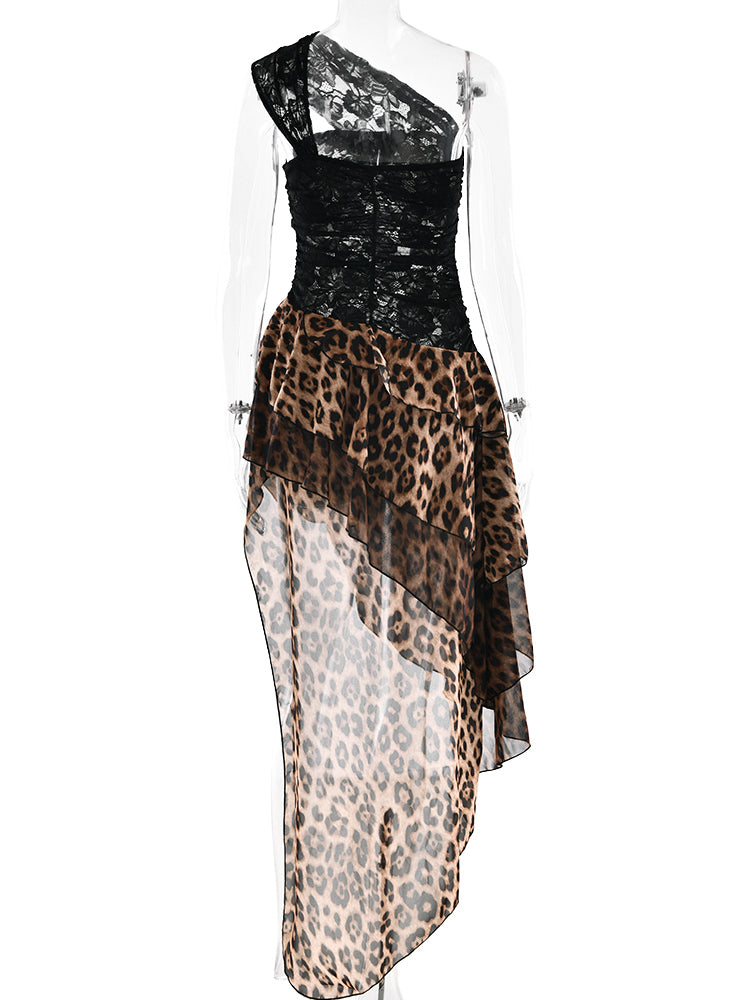 Wild Temptation Lace & Leopard Mesh Dress  image 1