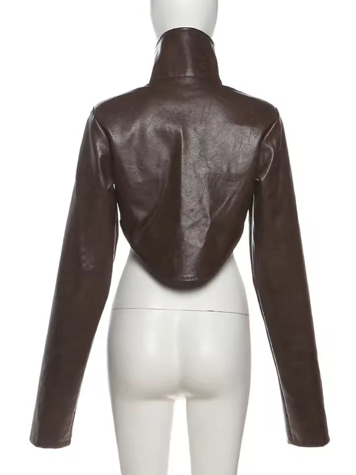 Cocoa Crush Cropped Moto Jacket  image 3