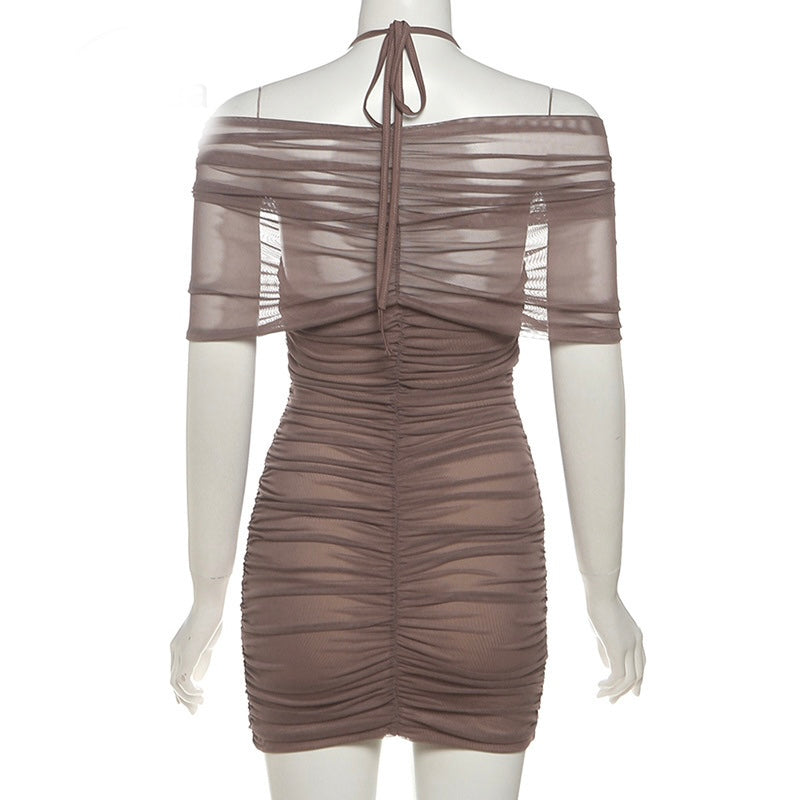 Mocha Mesh Temptation Mini Dress  image 3
