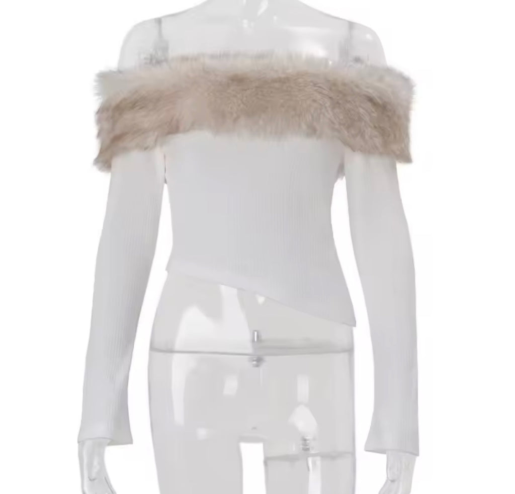 Winter Muse Faux Fur Knit Top image 2