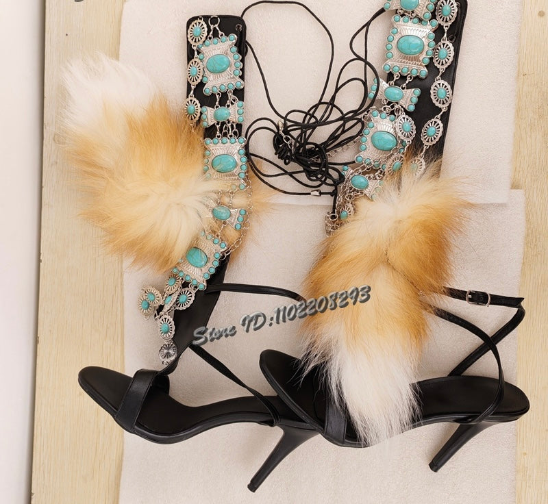 Turquoise Spirit Warrior Heels (MADE TO ORDER) image 1