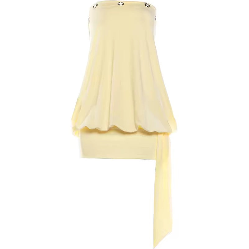 Golden Glow Ruched Mini Dress image 1
