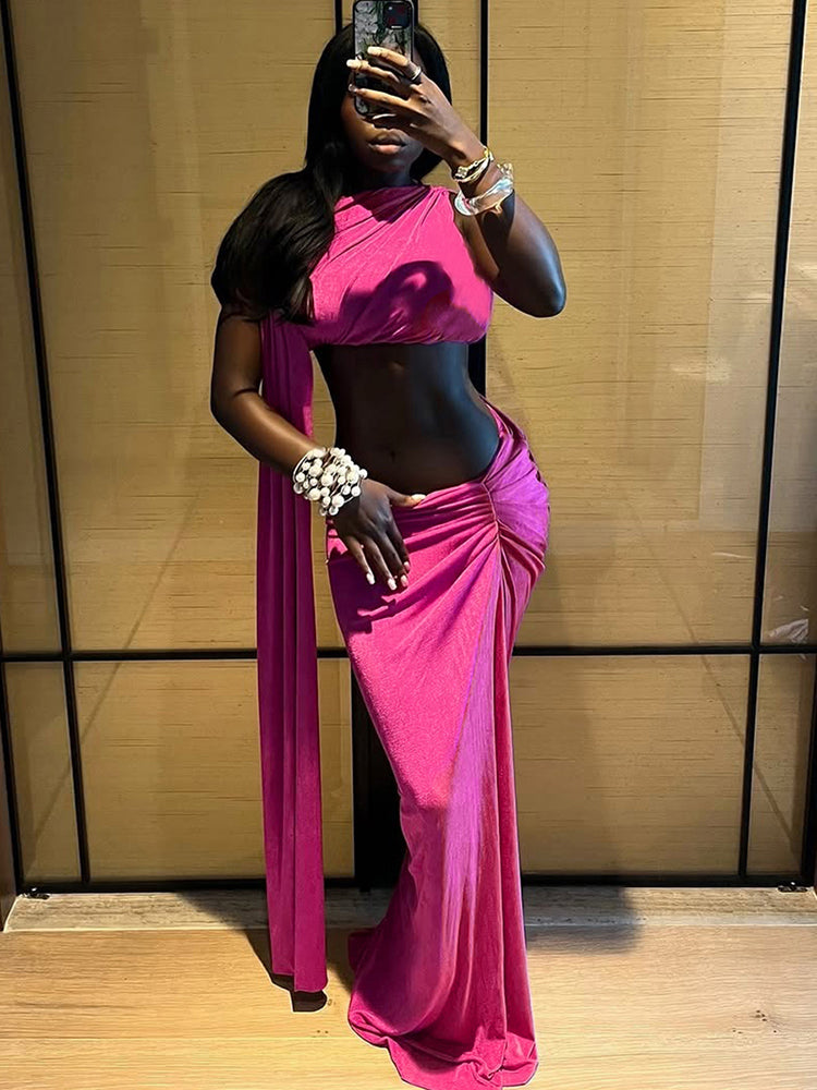 Satin Siren Ribbon Cutout Maxi Dress  image 0