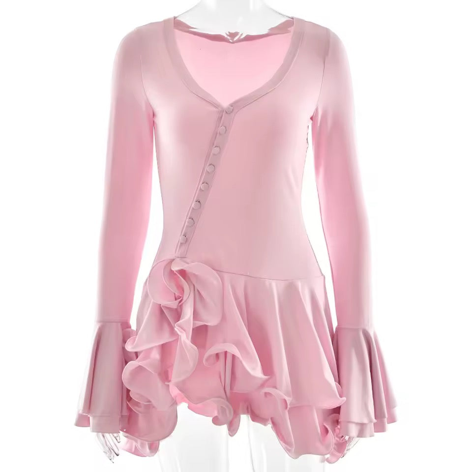 Blush Reverie Ruffle Mini Dress  image 3