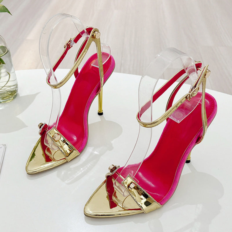 Crystal Edge Stiletto Ankle Wrap Heels  image 3