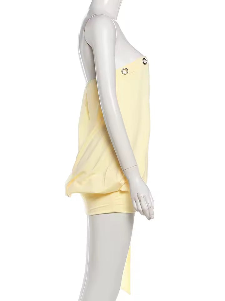 Golden Glow Ruched Mini Dress image 3